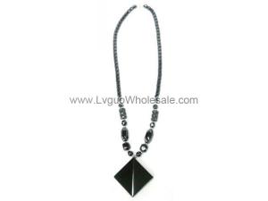 Double Pyramid Hematite Stone Pendant Necklaces